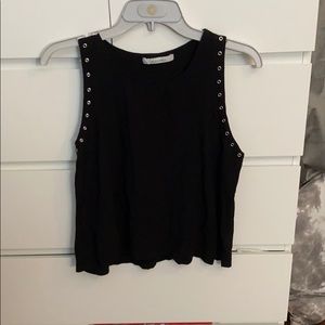Black tank with trendy detail